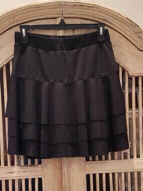 3 Tier Ruffled Black Skort NWT
